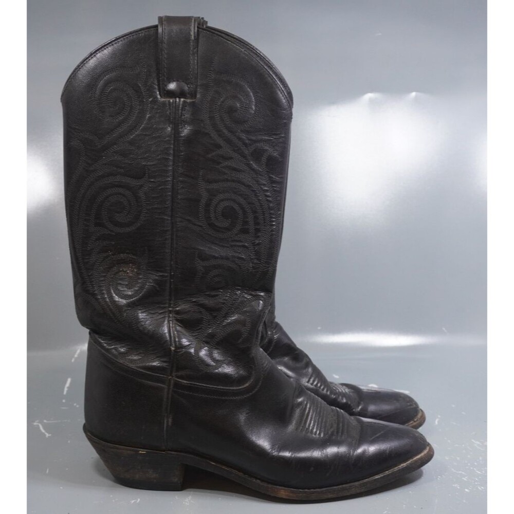 Vintage Tony Lama Women’s Sz 8.5B Black Leather Western Cowboy Boots Style 1972